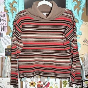 Vintage Long Sleeve Turtleneck Striped Sweater Made In Italy Women’s Size Large